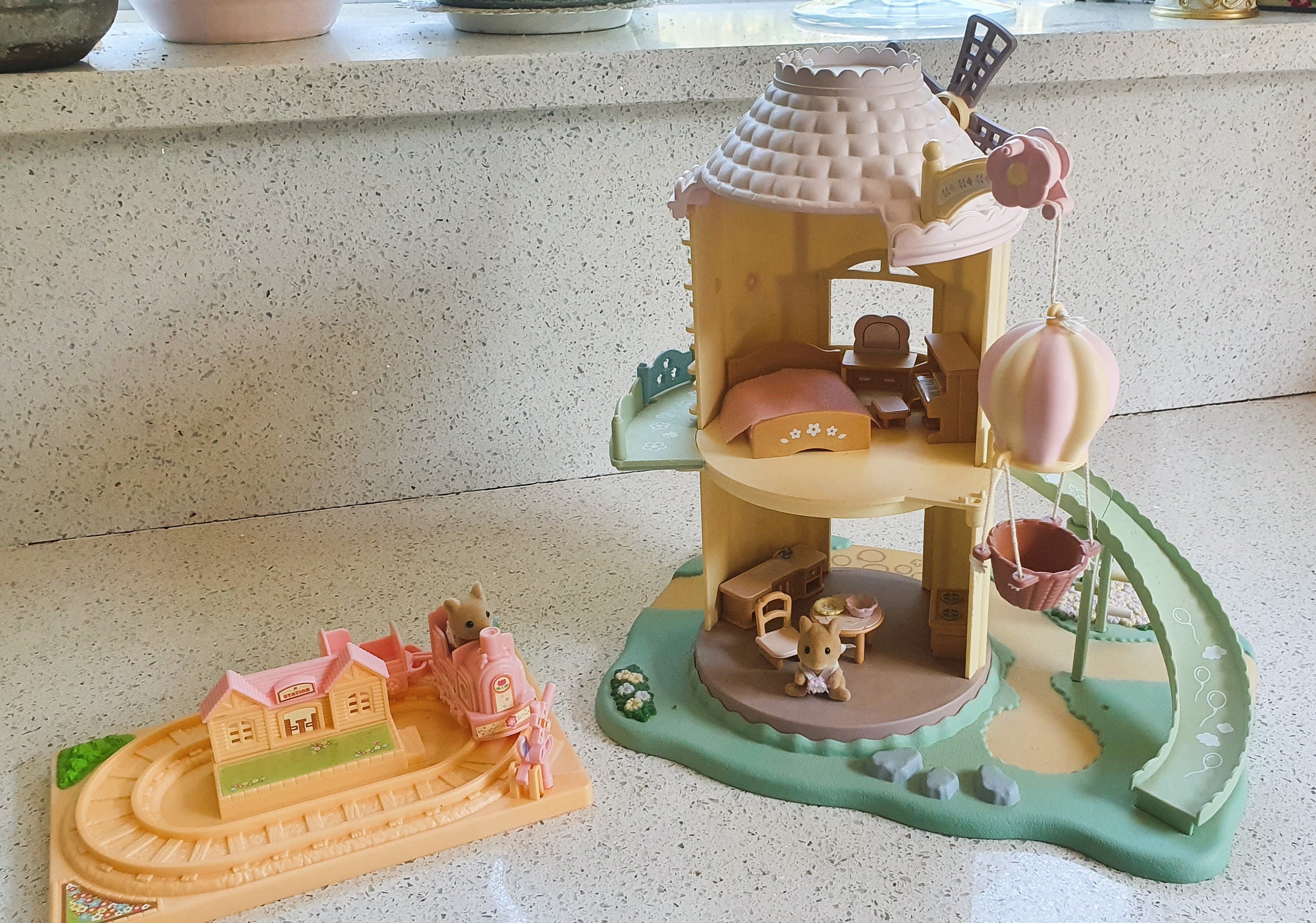 Sylvanian Families Babies, Windmill and Train, Choo Choo Train