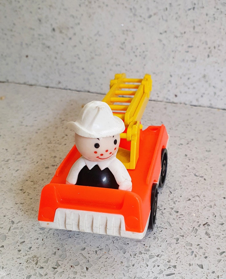 vintage-fisher-price-fire-engine-with-fireman-toy-etsy