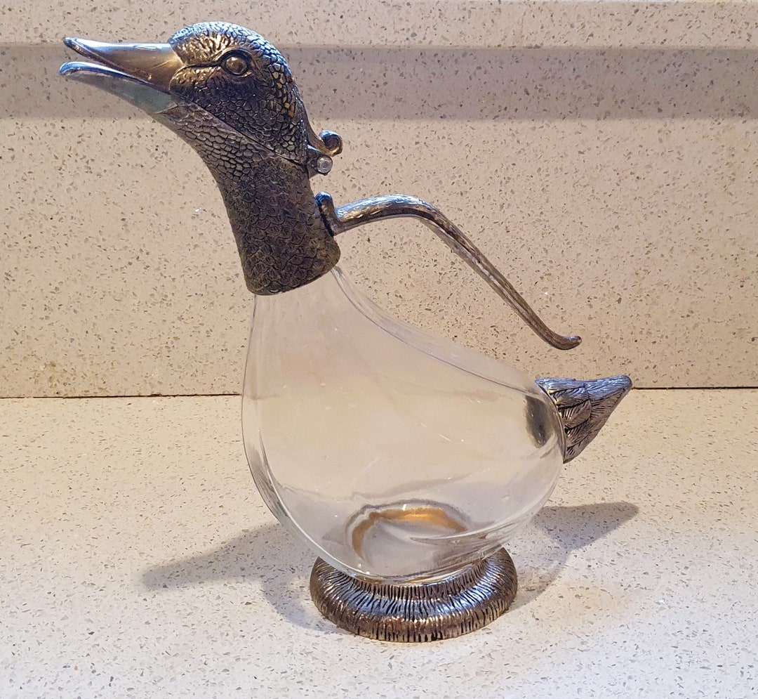 Vintage Duck Decanter, Carafe, Duck Jug, Duck Wine Decanter, Duck Wine