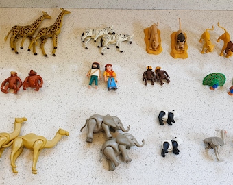 Lot of (4) NEW playmobil ZOO ANIMALS ~ GIRAFFE, PINGUIN, PANDA, KOALA 