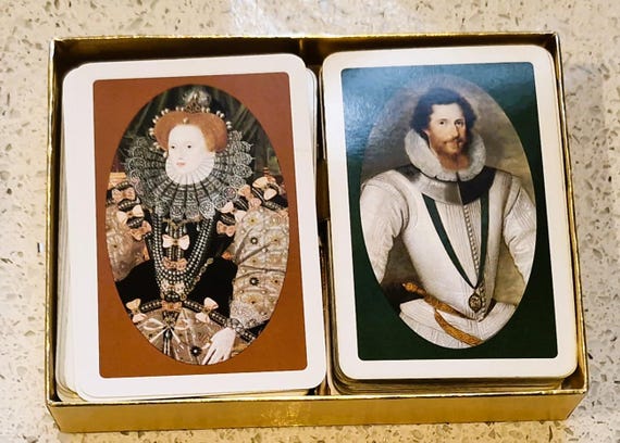 Waddingtons Vintage Bridge Playing Cards, Queen Elizabeth I