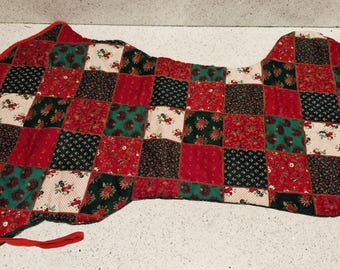 Großer Patchwork Weihnachtsstrumpf, Vintage Quilted Weihnachtsdeko