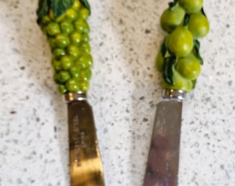 Untadores de mantequilla vegetal vintage: cuchillos para tablas de quesos y embutidos, uvas, aceitunas