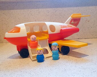 Vintage Fisher Price Airplane With Little People Family UK