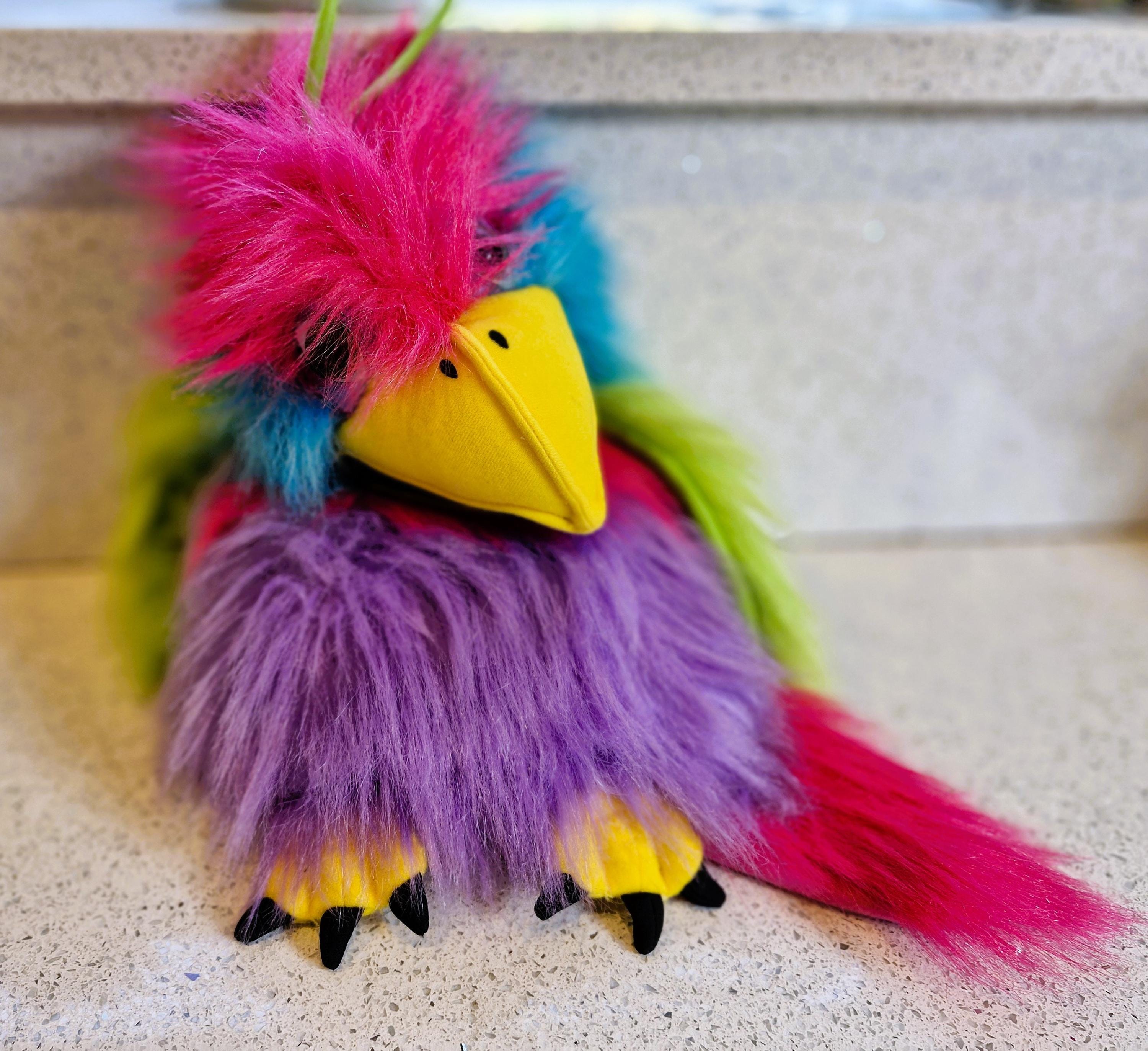 Parrot Hand Puppet, Bird Hand Puppet, Large Parrot Hand Puppet, Brightly coloured, Puppet Company, With Labels