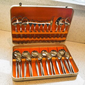 Vintage 1950s Cutlery Set for 6: 24-Piece Original Canteen