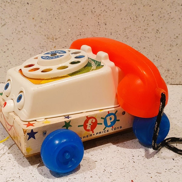 Vintage original Fischer Ratten Telefon, Mitziehtelefon, 70er, 80er Jahre
