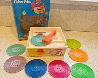 Vintage Fisher Price Record Player: Nursery Rhyme Records, 1980s