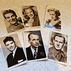 Victor Mature, June Allyson, Virginia Mayo, Burt Lancaster, Douglas Fairbanks, Wendell Corey, photographies noir et blanc, vintage