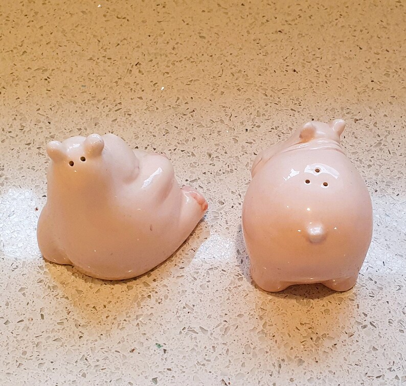 Fitz and Floyd Vintage Hippo Salt and Pepper Shakers, Kitsch, Quirky