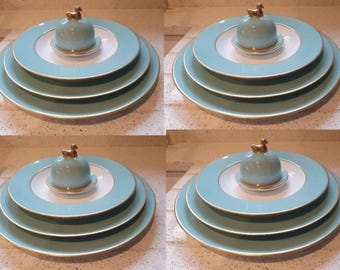 Harrods Limoges Speiseservice: Sous Le Soleil, 24k Vergoldet, 4 Gedecke