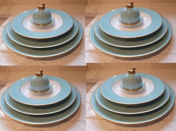 ハロッズ リモージュ ディナー サービス: Sous Le Soleil、24K 金箔、4