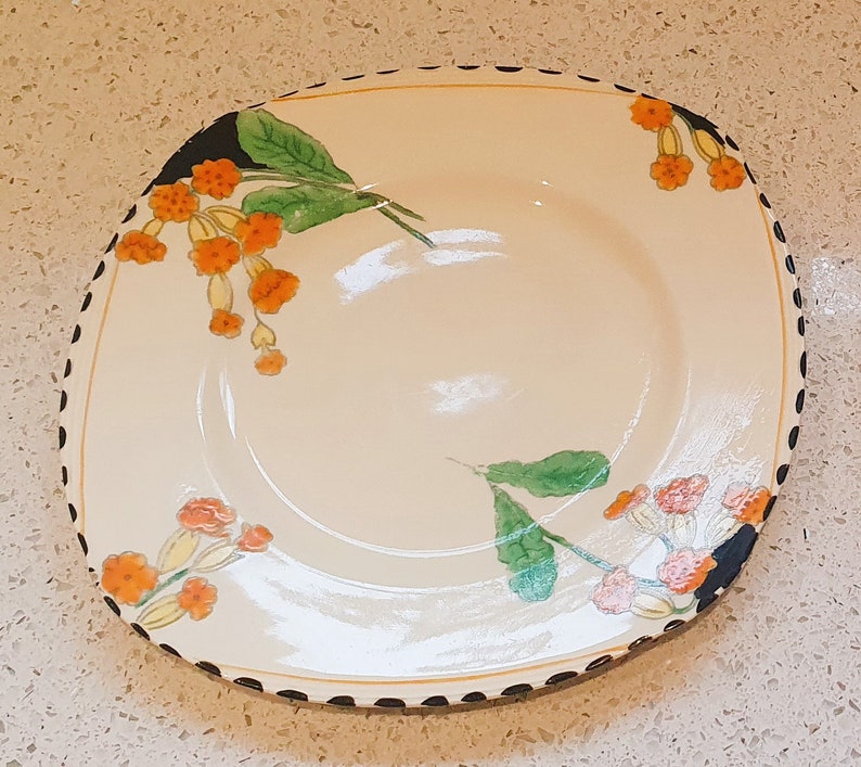 Art Deco Plates, Burleigh Ware, Meadowland, 7.5 Inch Plate, Very Good