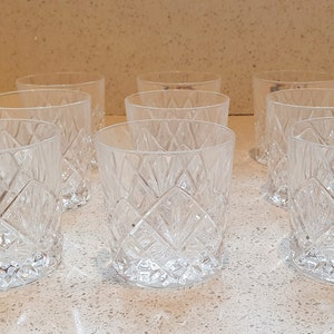 Lead Crystal Whiskey Glasses, Davinci, Vintage Single Glasses or Set of 6 in Original Box, Tumblers, Heavy Bottom