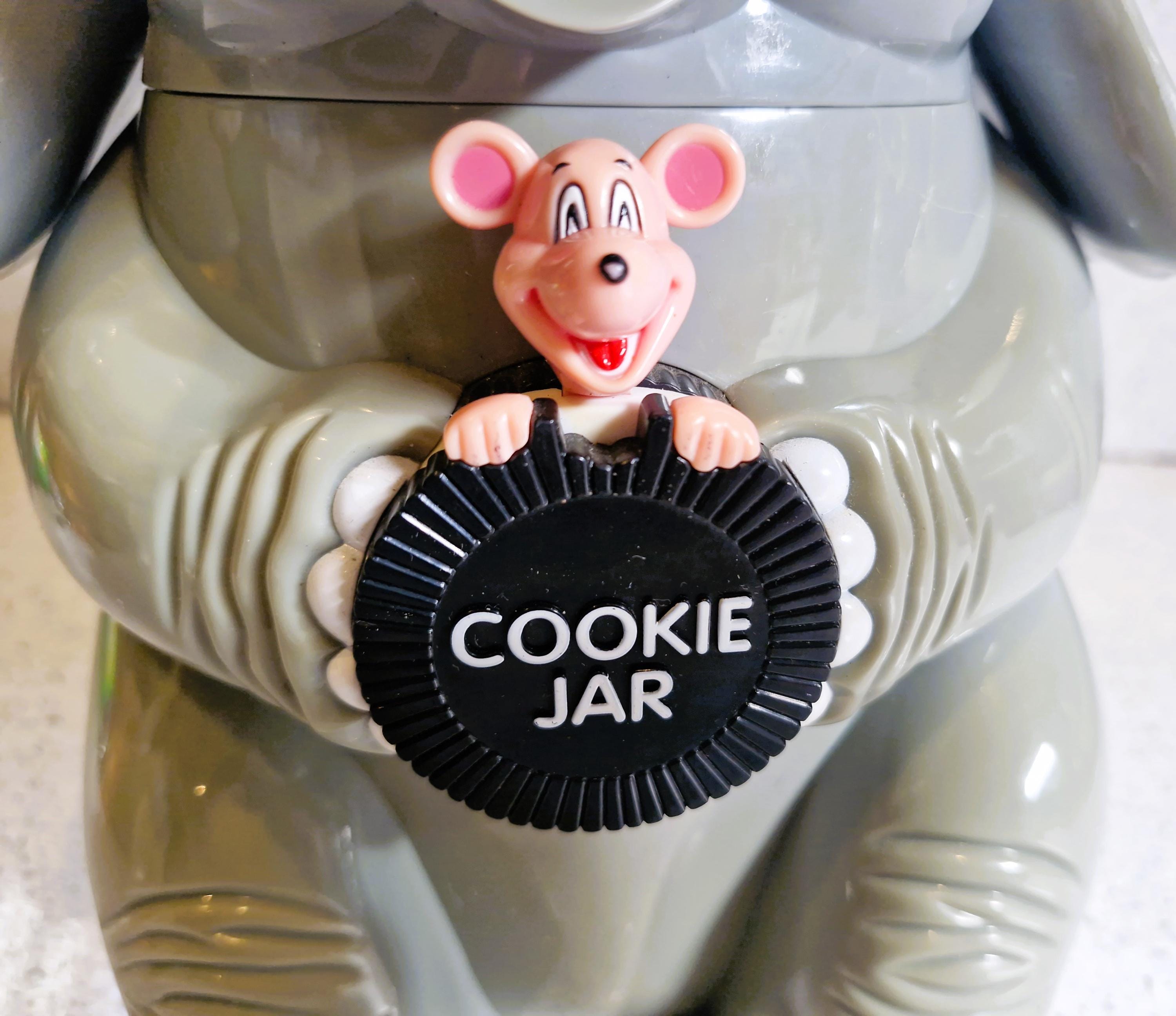 ヴィンテージ ゾウとネズミのクッキージャー：おもしろサウンド付き