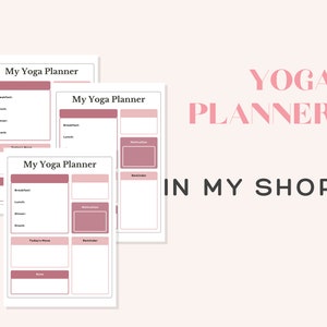 Minimalist Yoga Planner, Daily Yoga Schedule, Weekly Yoga Journal, Fitness Planner, Wellness Notebook