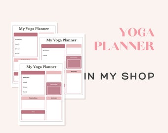 Minimalist Yoga Planner, Daily Yoga Schedule, Weekly Yoga Journal, Fitness Planner, Wellness Notebook