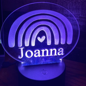 Acrylic LED Night Light, Personalized Light, Kids Bedroom Decor, Kids Gift, Personalized LED Sign, Color Changing