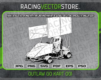 Outlaw go kart highly detailed vector image in .svg .pdf .eps .png .jpg & Affinity