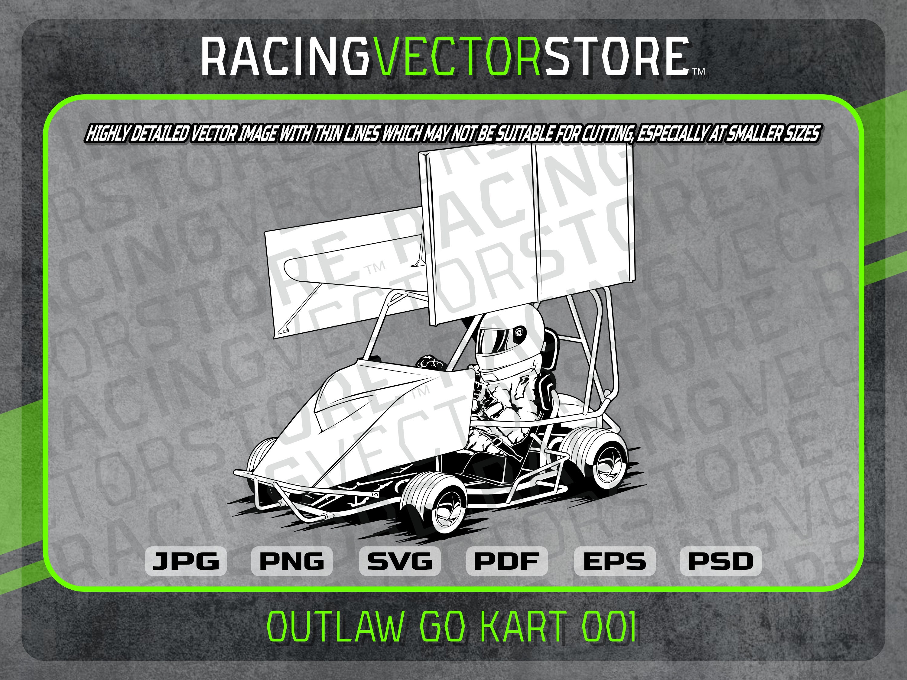 Outlaw Go Kart Highly Detailed Vector Image in .svg .pdf .eps .png .jpg
