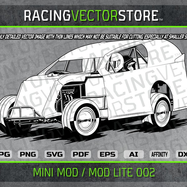 Mod lite / Mini mod race car highly detailed vector image in .svg .ai .pdf .eps .png .jpg .dxf .affinity