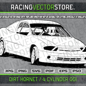 Dirt Hornet 4-cilinder raceauto zeer gedetailleerde vector clipartafbeelding in .svg .ai .pdf .eps .png .jpg