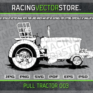 Puede incluir: Ilustración en blanco y negro de un tractor de tiro John Deere 6030. El tractor está orientado hacia la derecha y tiene una jaula de seguridad en la parte trasera. El tractor está sobre un fondo blanco.