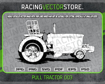 Pulling tractor highly detailed vector clipart image in .svg .eps .pdf .png .jpg .psd & affinity