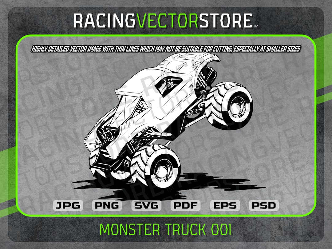 Monster. Vector Driver Monster Truck Highly Detailed Vector Clipart Image in .svg .eps .pdf ...