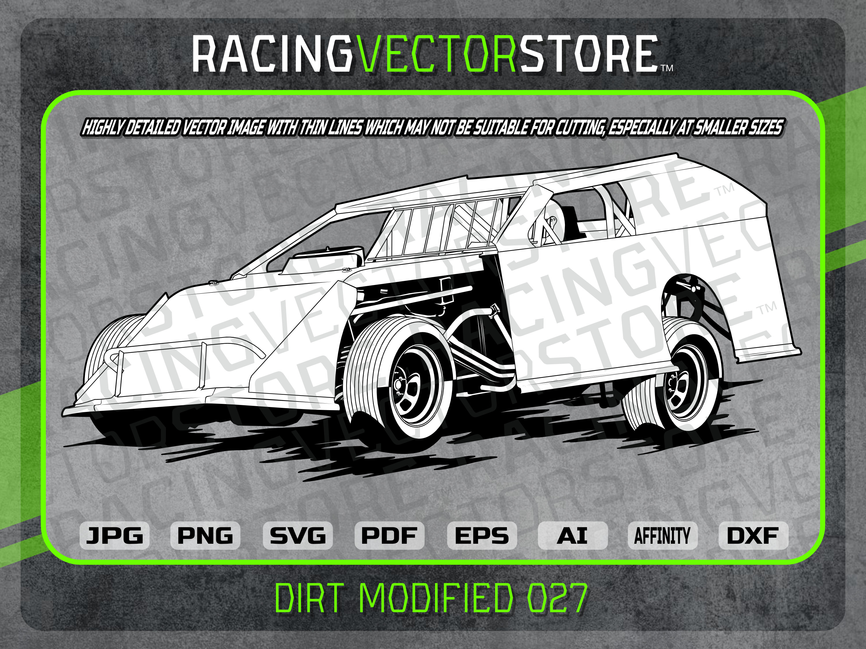 Dirt Modified Race Car Highly Detailed Vector Image in .svg .eps .pdf ...