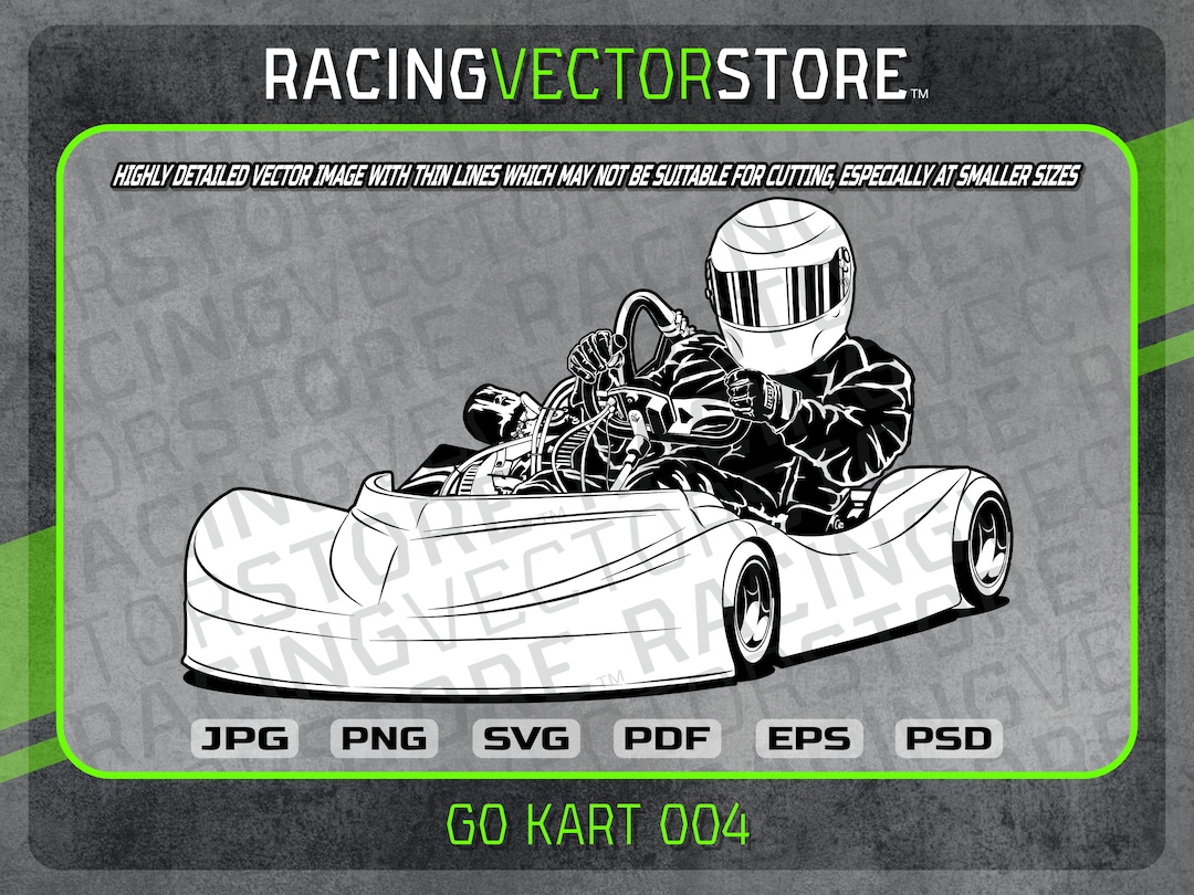 Dirt Track Go Kart Race Car Highly Detailed Image in .svg .ai .eps .pdf
