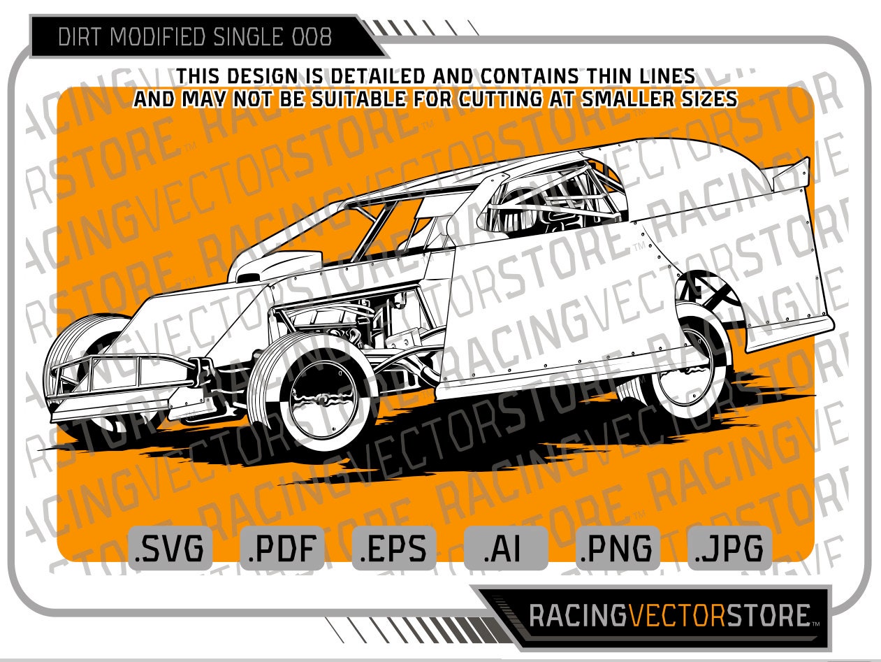 Dirt Track Modified Race Car Highly Detailed Image in .svg .ai .eps ...