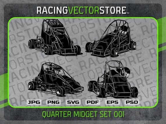 Quarter Midget Race Car Vector Clipartr Image in .svg .ai