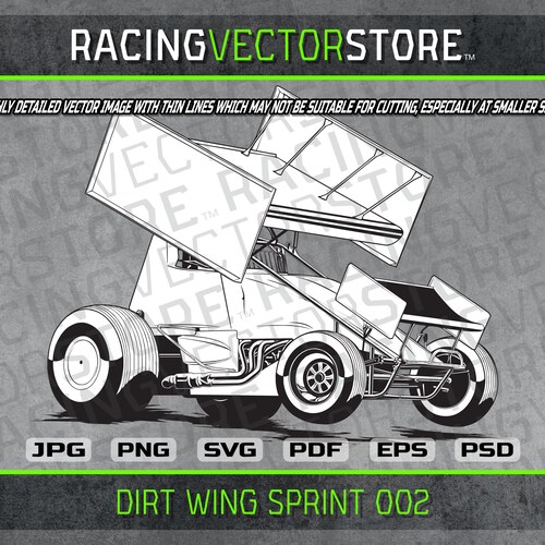 Dirt 4 Cylinder Race Car Highly Detailed Vector Image Etsy