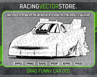 Drag Racing Hot Rod Dragster Race Car Highly Detailed Vector Image in ...