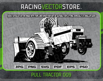 Pulling tractor highly detailed vector image in .svg .eps .pdf .png .jpg .psd & affinity