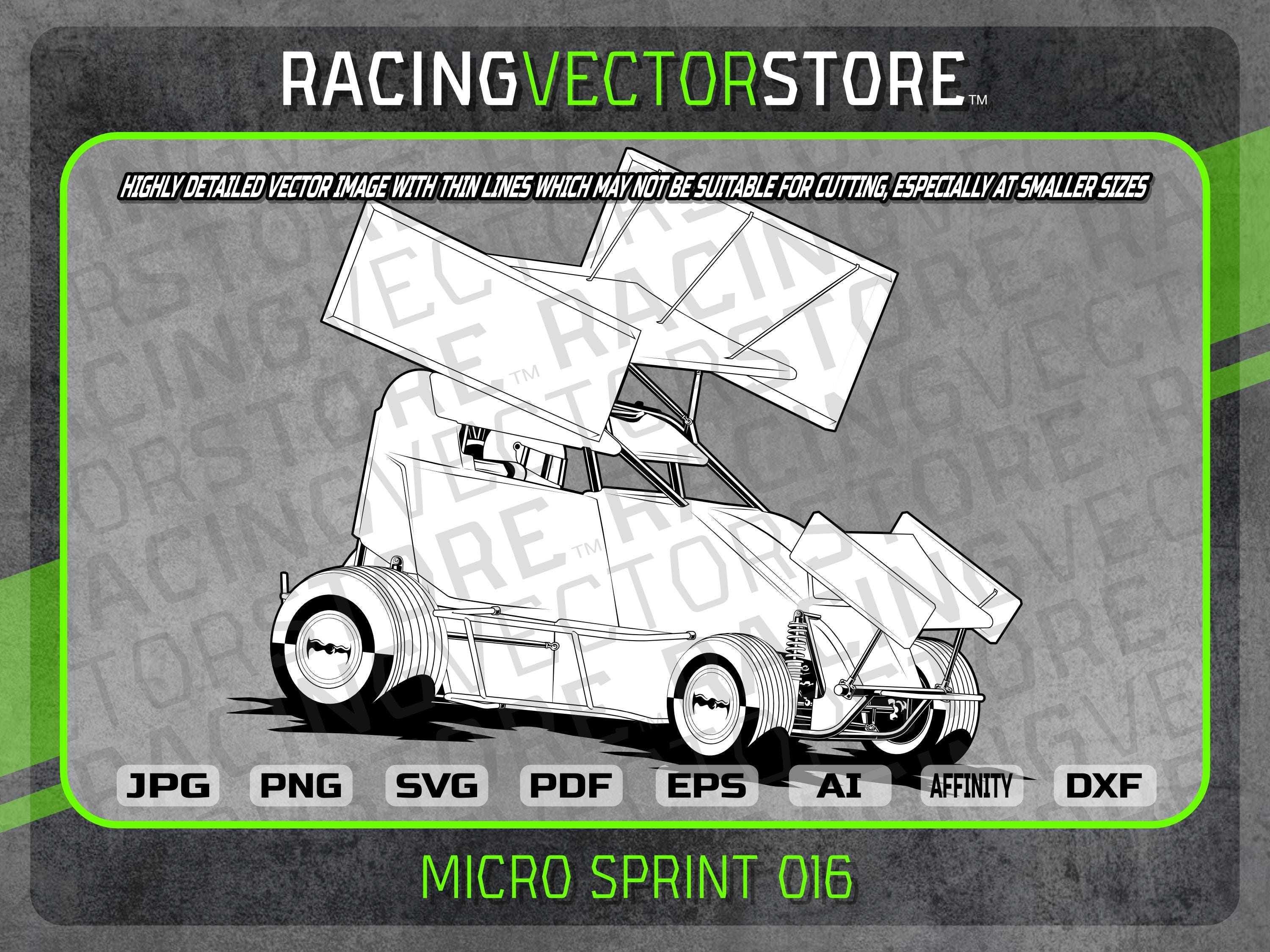 Dirt Micro Sprint Mini Sprint Race Car Highly Detailed Vector Image in ...