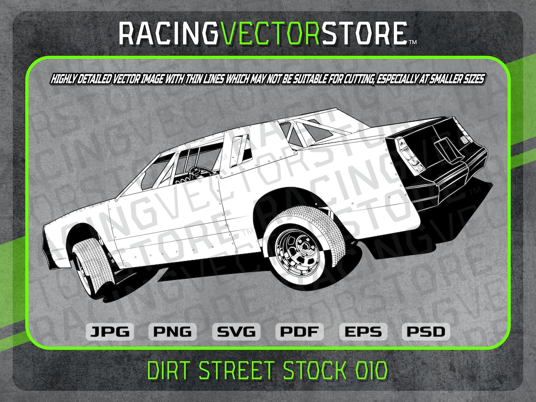 Dirt Track Street Stock Race Car Highly Detailed Vector Image In svg dirt-track-street-stock-race-car-highly-detailed-vector-image-in-svg