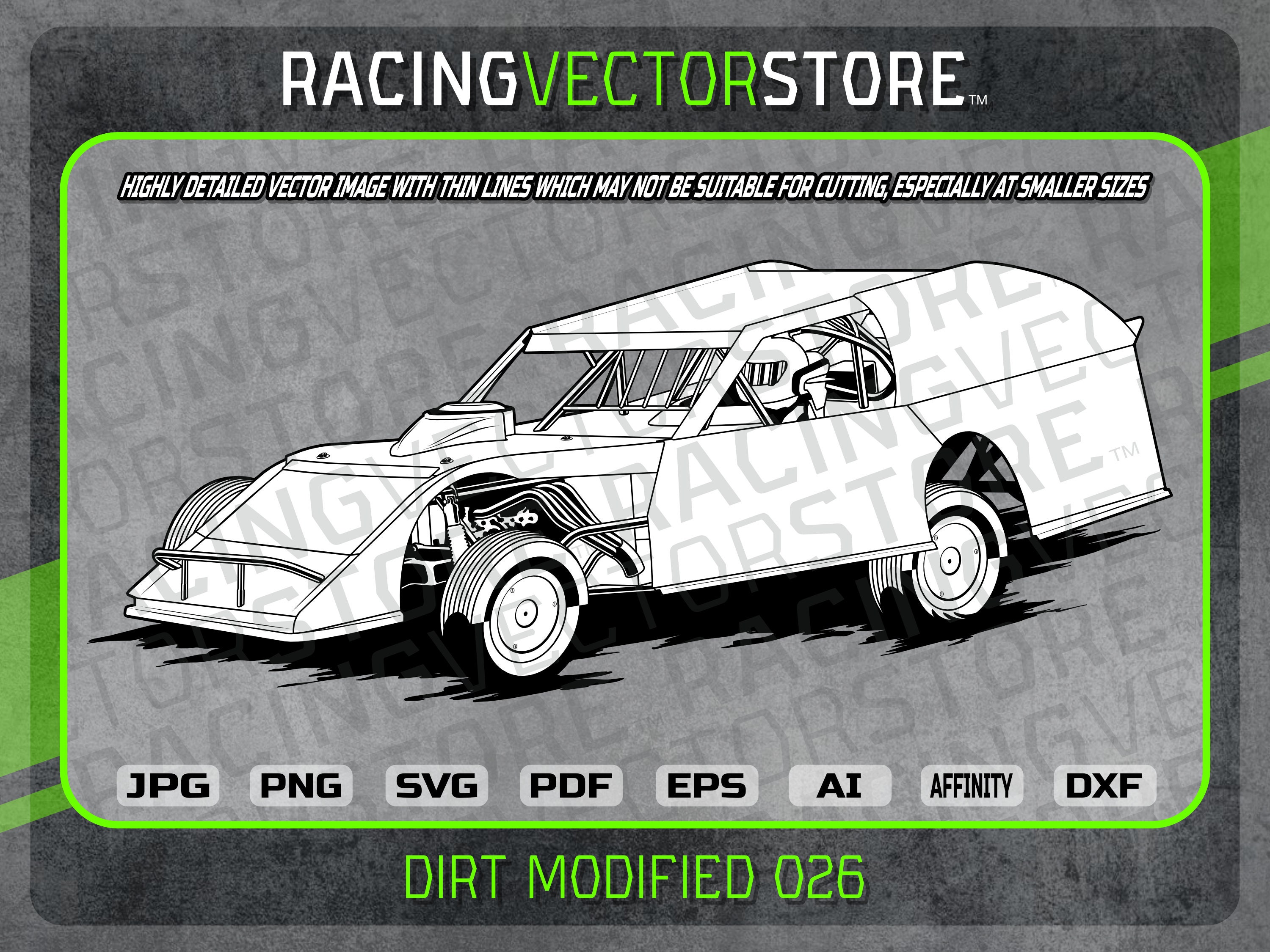 Dirt Modified Race Car Highly Detailed Vector Image in .svg .eps .pdf ...