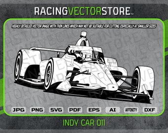 Indy 500 Race Car Indycar Highly Detailed Vector Clipart Image in