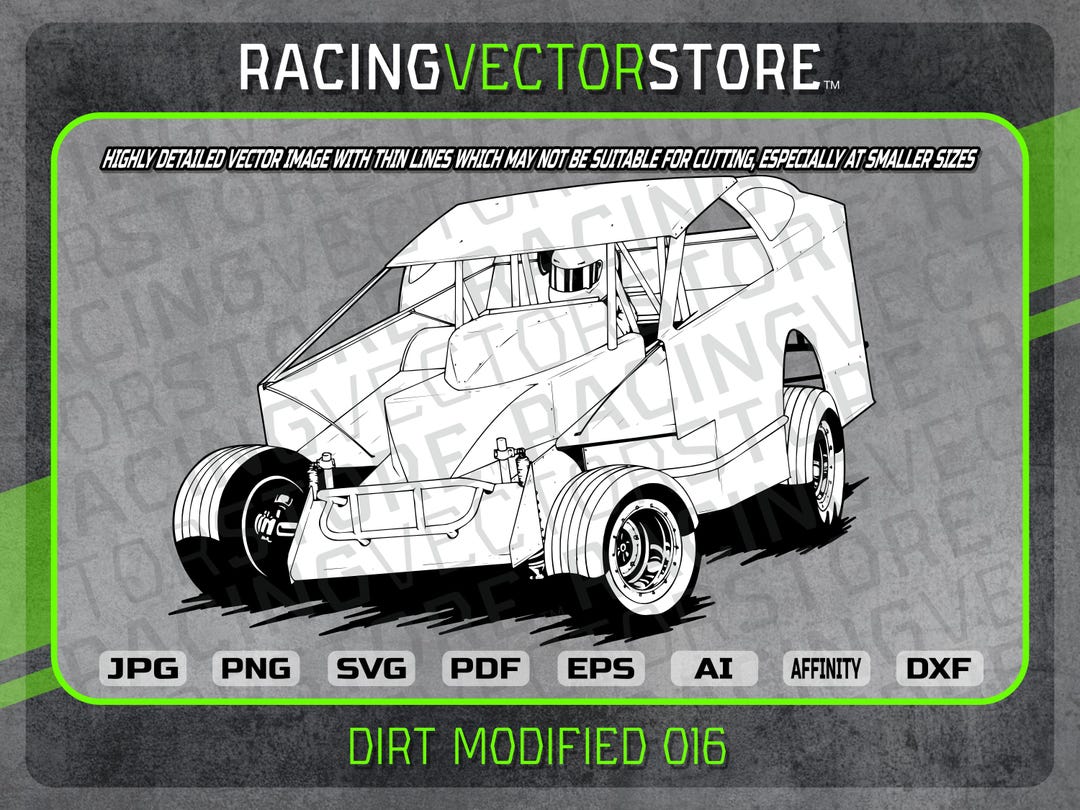 Dirt Track Big Block Modified Race Car Highly Detailed Vector Clip Art ...