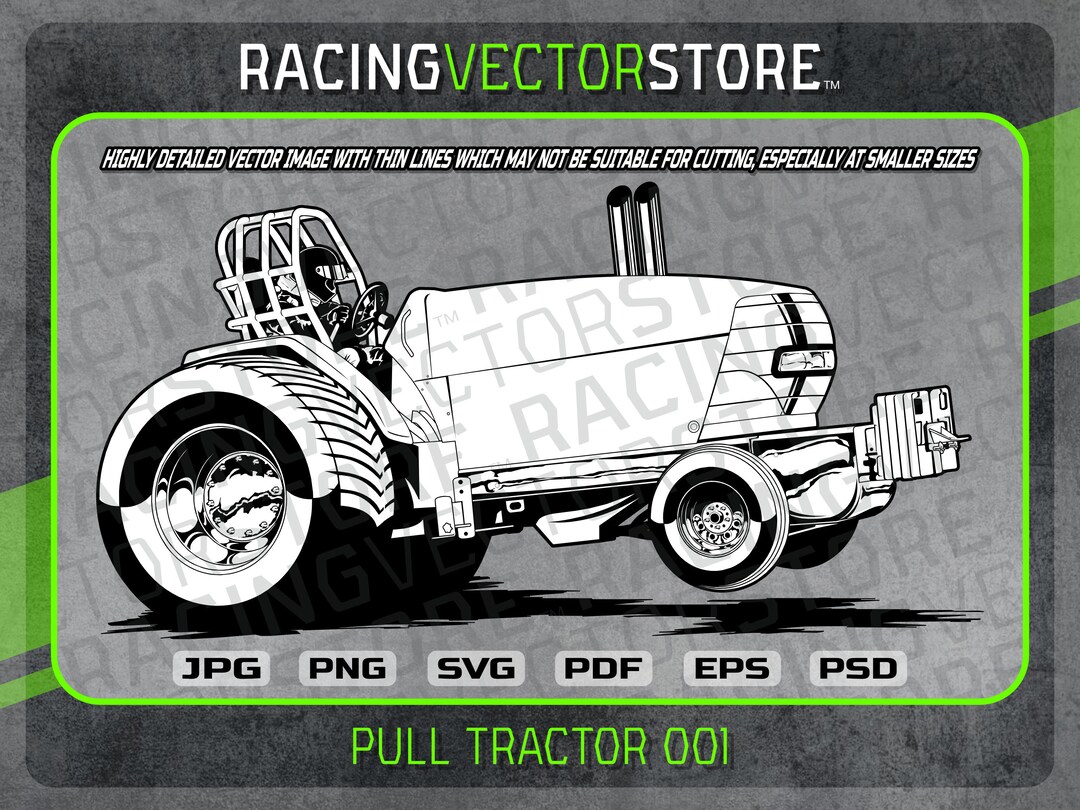 Pulling Tractor Highly Detailed Image in .svg .ai .eps .pdf .png .jpg