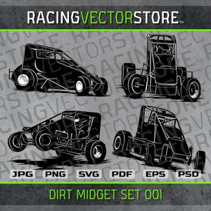 Midget dirt race car clipart images in .svg .ai .eps .png .jpg .pdf .dxf .affinity