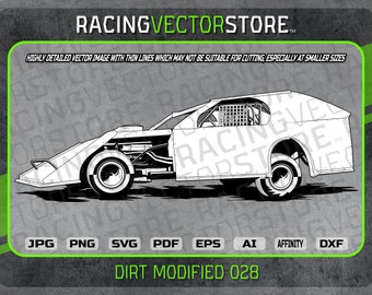 Dirt modified race car highly detailed vector image in .svg .eps .pdf .png .jpg .ai .dxf .affinity