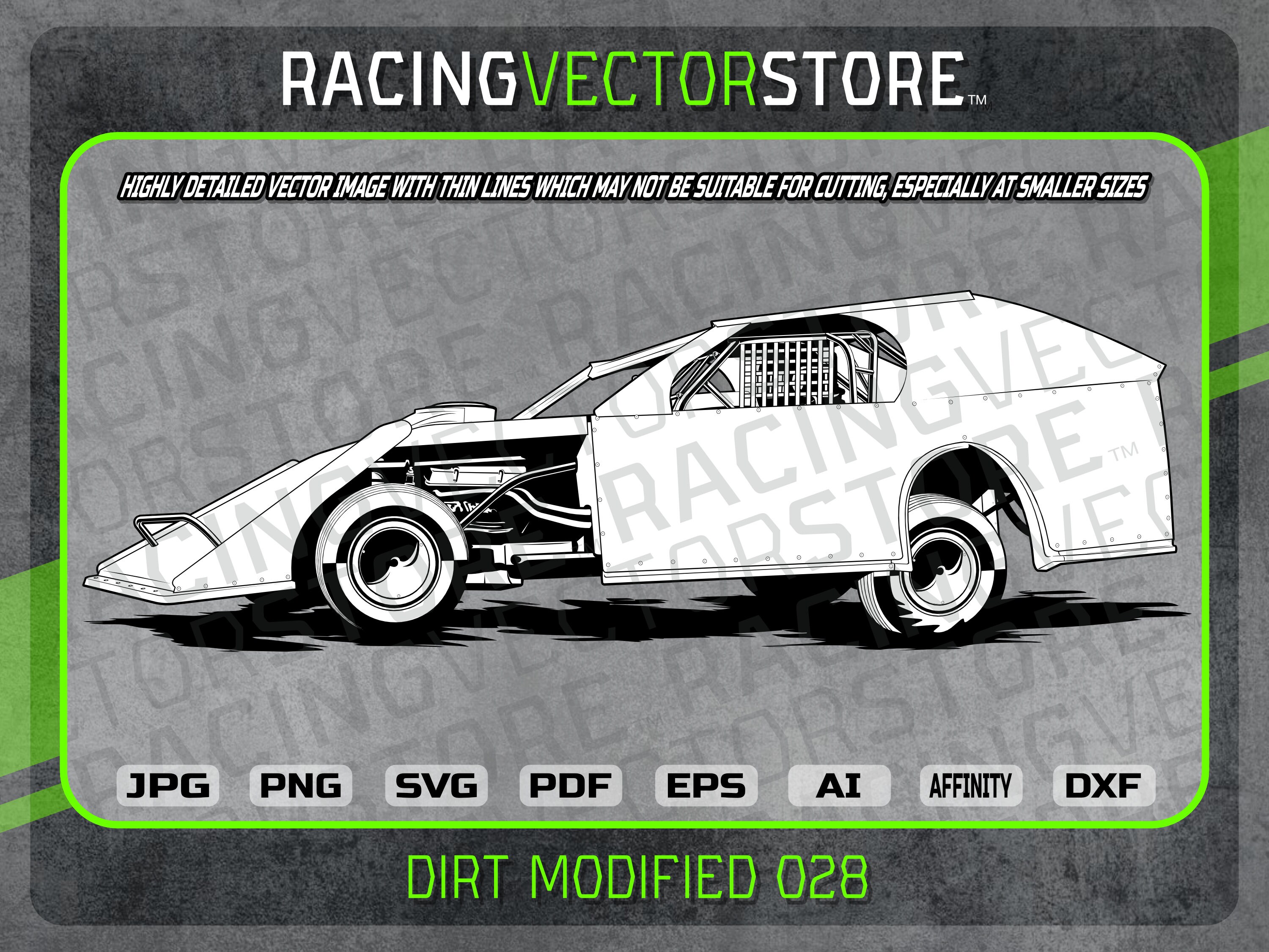 Dirt Modified Race Car Highly Detailed Vector Image in .svg .eps .pdf ...