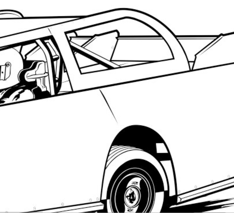 Dirt Super Street Stock Race Car Highly Detailed Image in .svg .ai .eps ...