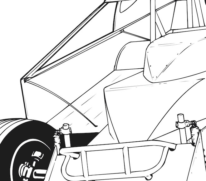 Dirt Track Big Block Modified Race Car Highly Detailed Vector Clip Art ...