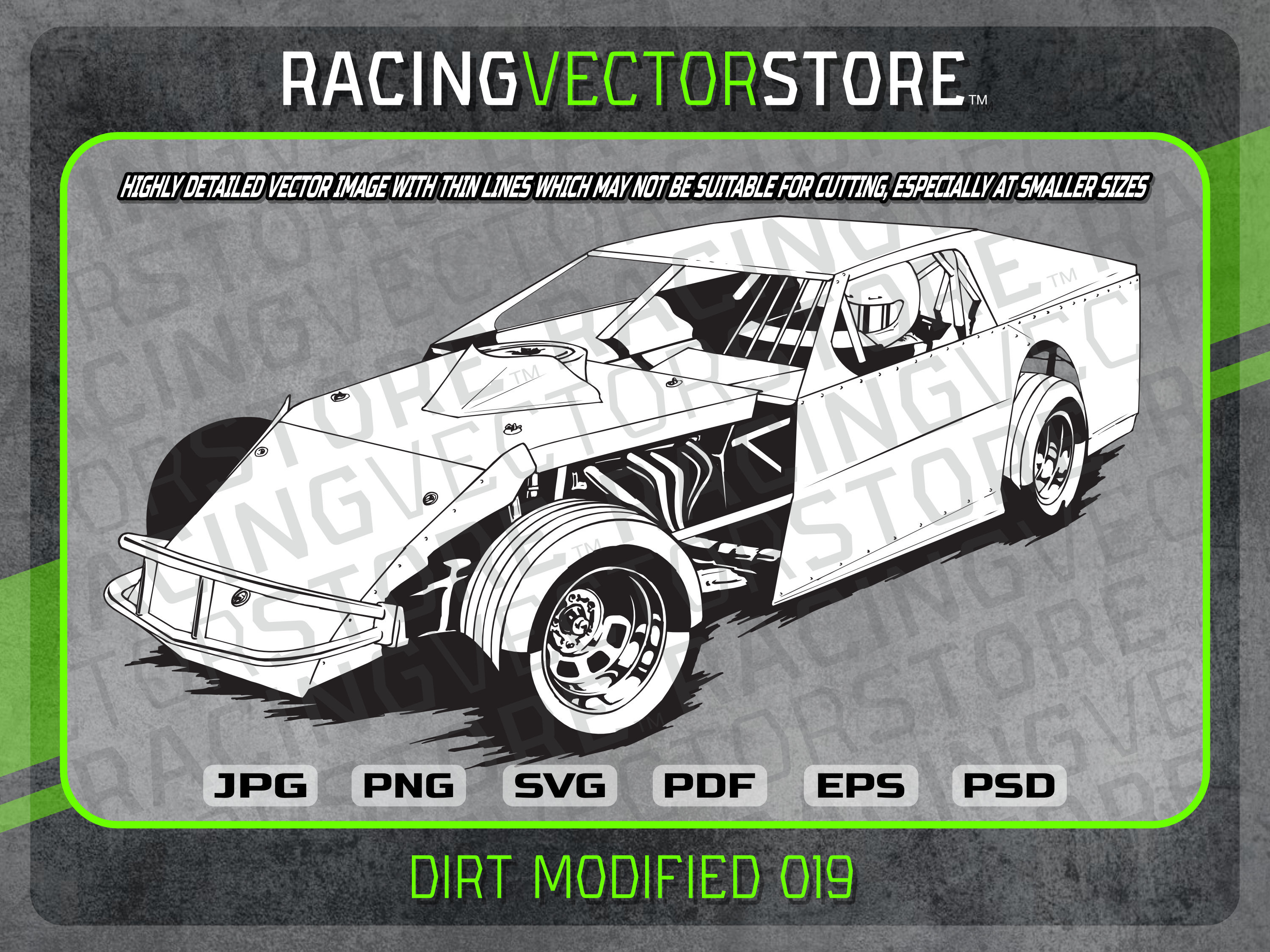 Dirt Track Modified Vintage Race Car Highly Detailed Vector Image In dirt-track-modified-vintage-race-car-highly-detailed-vector-image-in