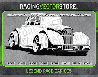Legend race car highly detailed vector clipart image in .svg .eps .pdf .png .jpg .ai .dxf .affinity
