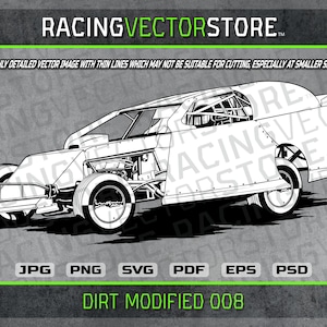 Dirt Track Modified Race Car Highly Detailed Image in .svg .ai .eps ...
